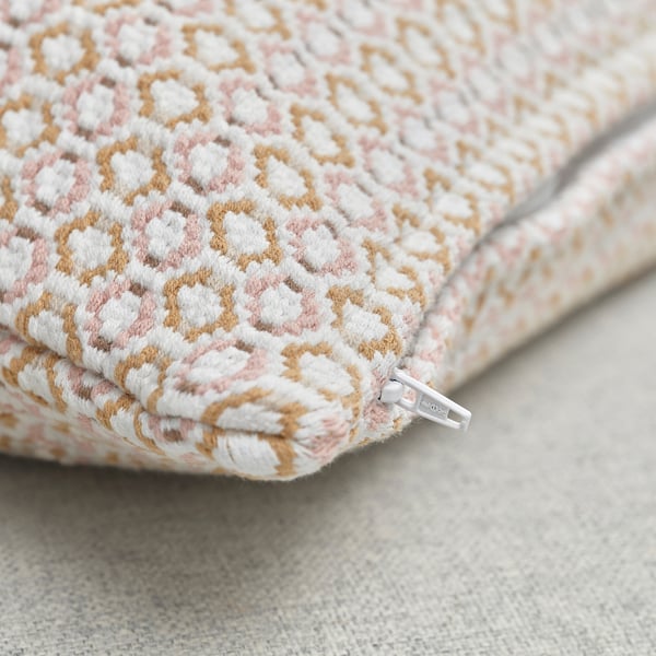 MOROTSMOTT cushion cover, white/light pink, 50x50 cm