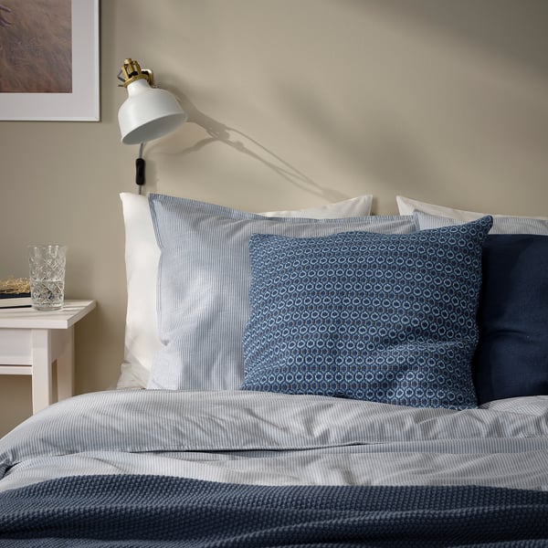 MOROTSMOTT cushion cover, dark blue/grey-blue, 50x50 cm