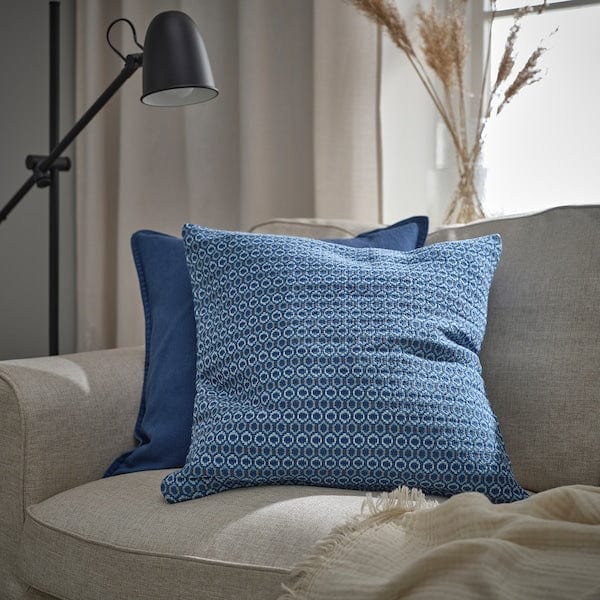 Ikea MOROTSMOTT - Cushion cover, dark blue/grey-blue, 50x50 cm