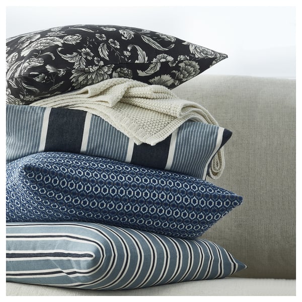 MOROTSMOTT cushion cover, dark blue/grey-blue, 50x50 cm