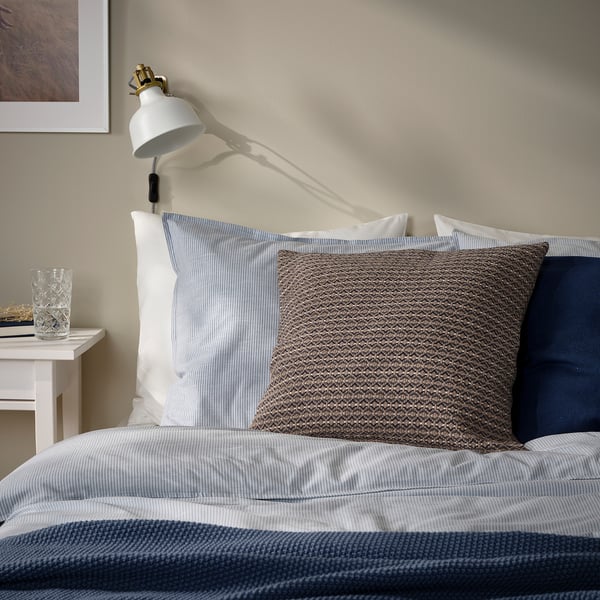 MOROTSMOTT cushion cover, grey-beige/anthracite, 50x50 cm