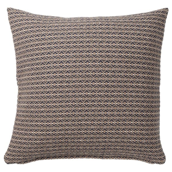 Ikea MOROTSMOTT - Cushion cover, grey-beige/anthracite, 50x50 cm