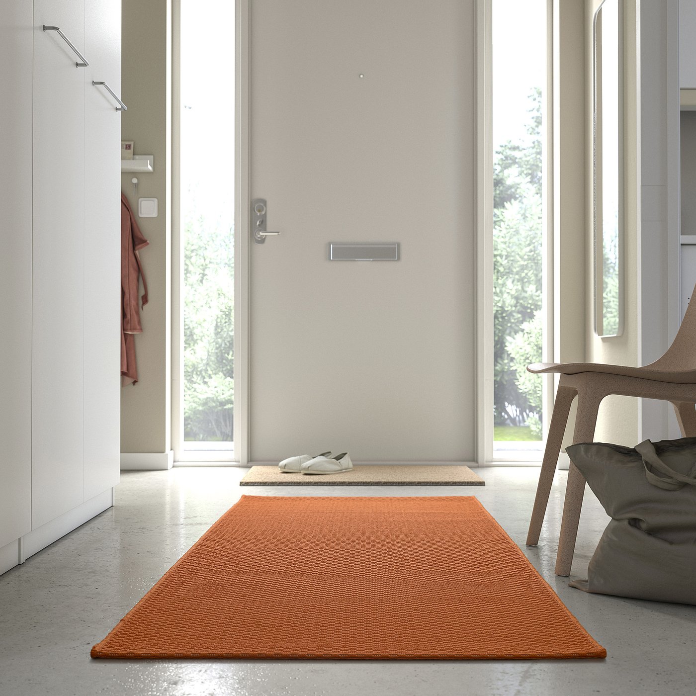 MORUM rug flatwoven, in/outdoor, orange, 80x200 cm