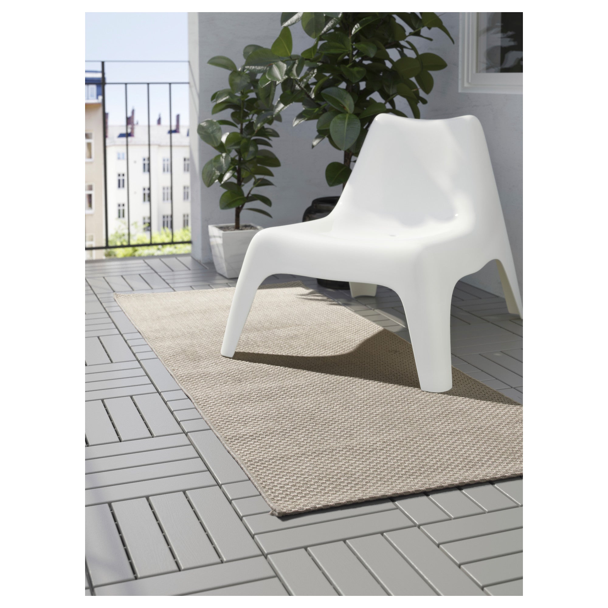 MORUM rug flatwoven, in/outdoor, beige, 60x150 cm