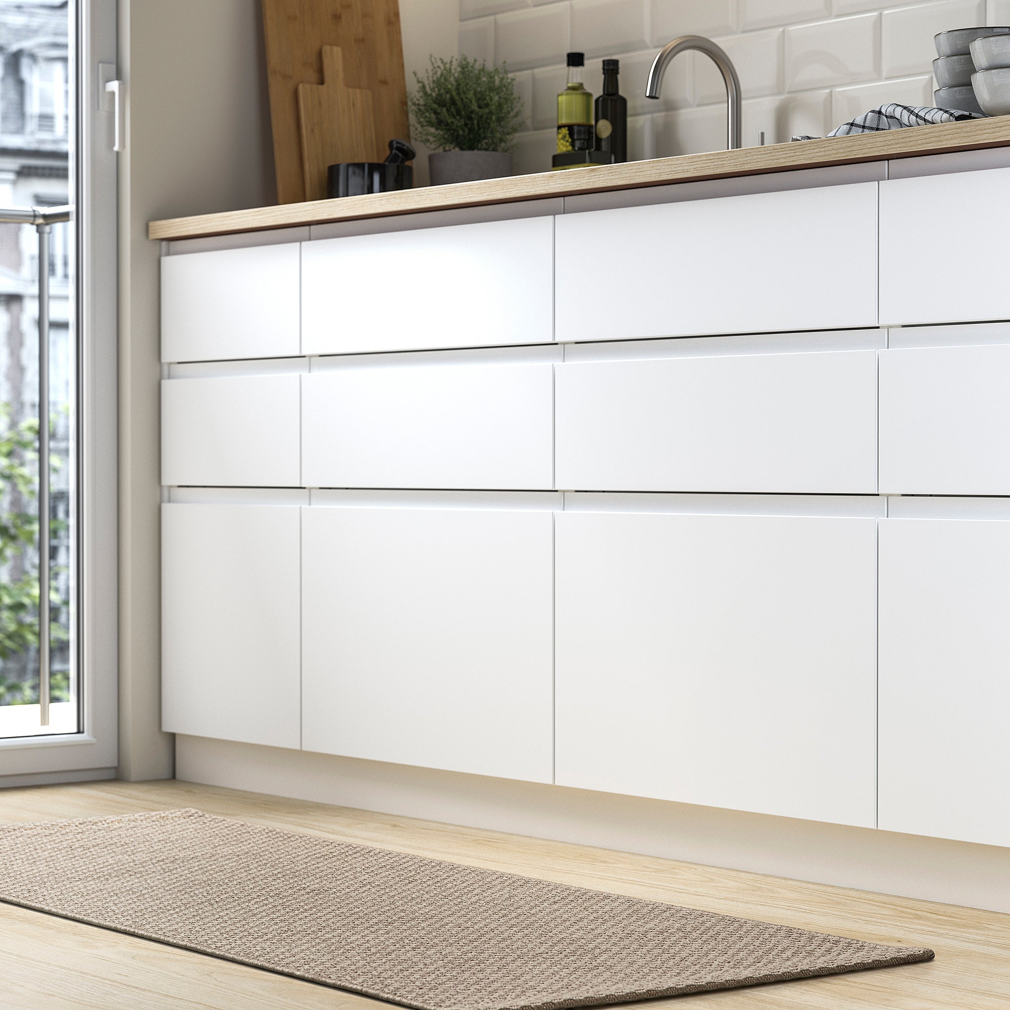 MORUM rug flatwoven, in/outdoor, beige, 60x150 cm