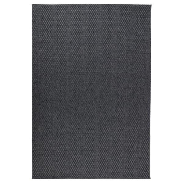 MORUM rug flatwoven, in/outdoor, dark grey, 200x300 cm