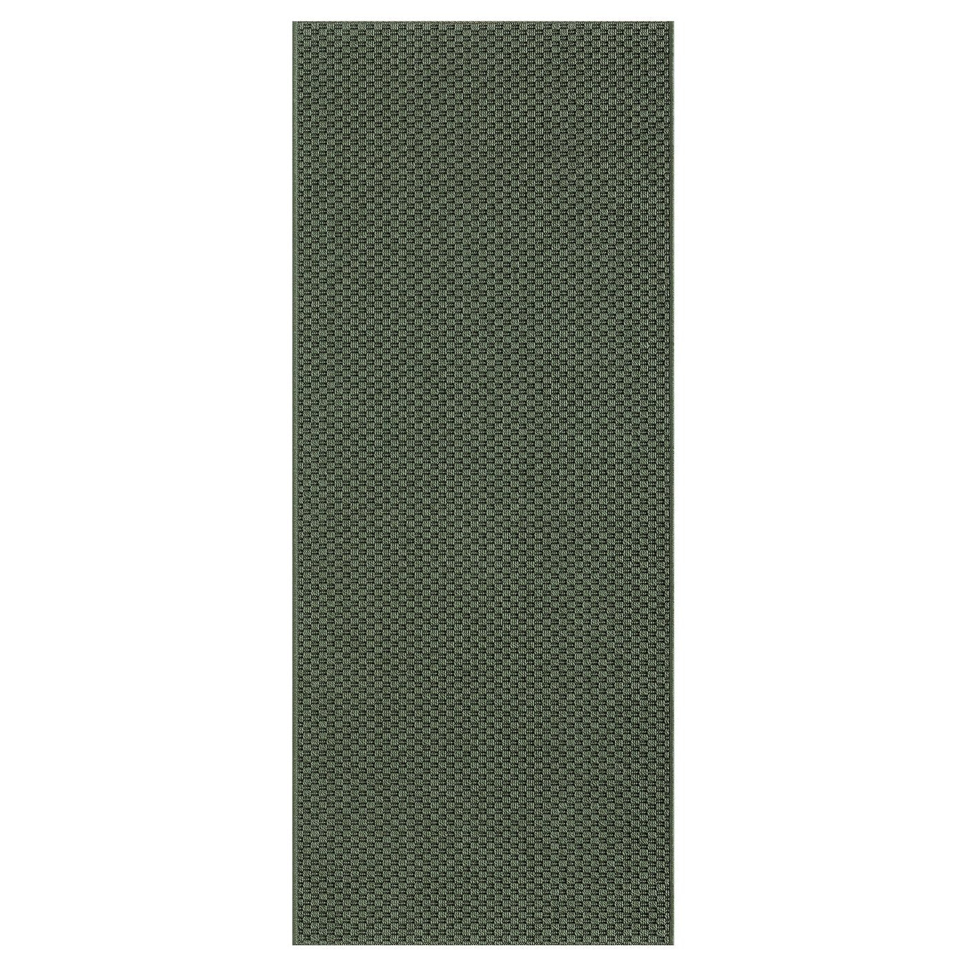 MORUM rug flatwoven, in/outdoor, dark green, 60x150 cm