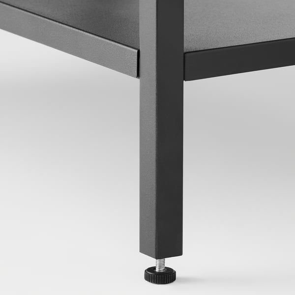 MOSSJÖN glass-door cabinet with 2 doors, anthracite, 60x34x146 cm