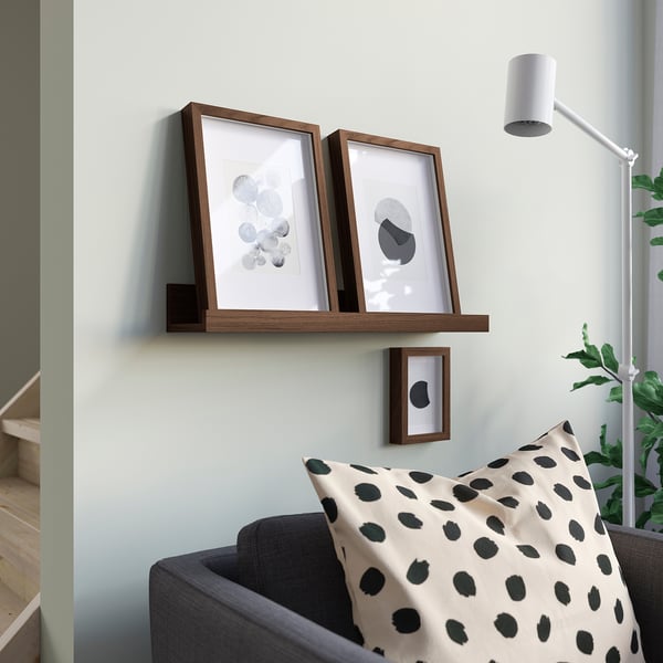 MOSSLANDA picture ledge, walnut effect, 55 cm
