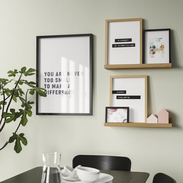 MOSSLANDA picture ledge, oak effect, 55 cm