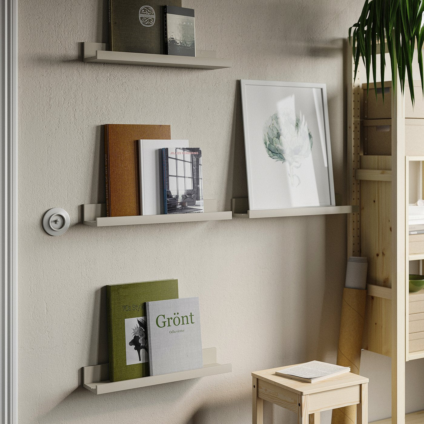 MOSSLANDA picture ledge, grey-beige, 55 cm