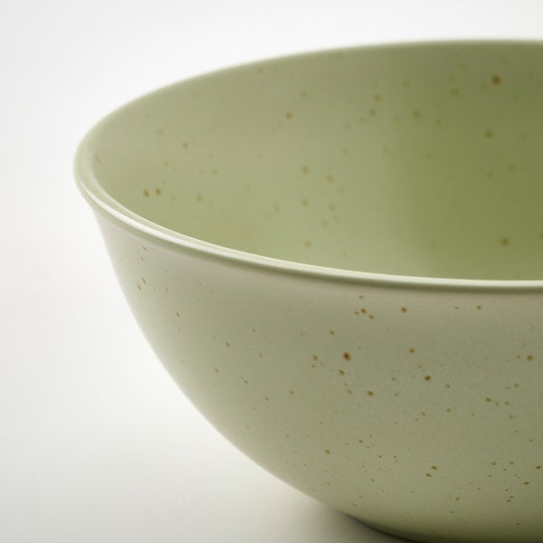 MOSSMAL - Bowl, dot pattern/light green, 17 cm