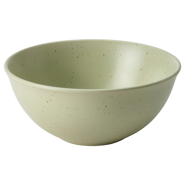 MOSSMAL - Bowl, dot pattern/light green, 17 cm