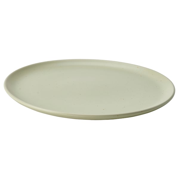 MOSSMAL - Plate, dot pattern/light green, 22 cm