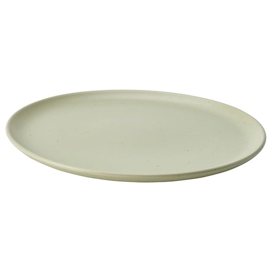 MOSSMAL - Plate, dot pattern/light green, 22 cm