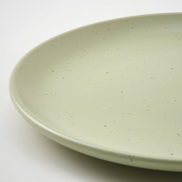 MOSSMAL plate, dot pattern/light green, 22 cm