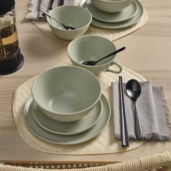 Ikea MOSSMAL - Plate, dot pattern/light green, 22 cm