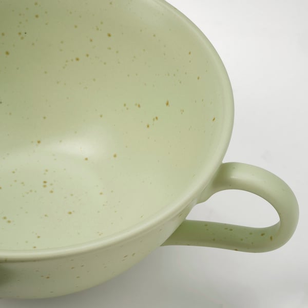 MOSSMAL mug, dot pattern/light green, 45 cl