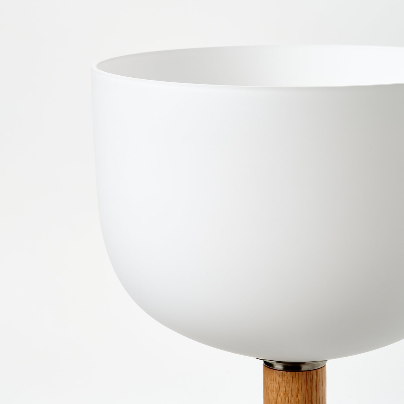 MOSSPLYM floor uplighter/reading lamp, opal white glass/oak, 180 cm