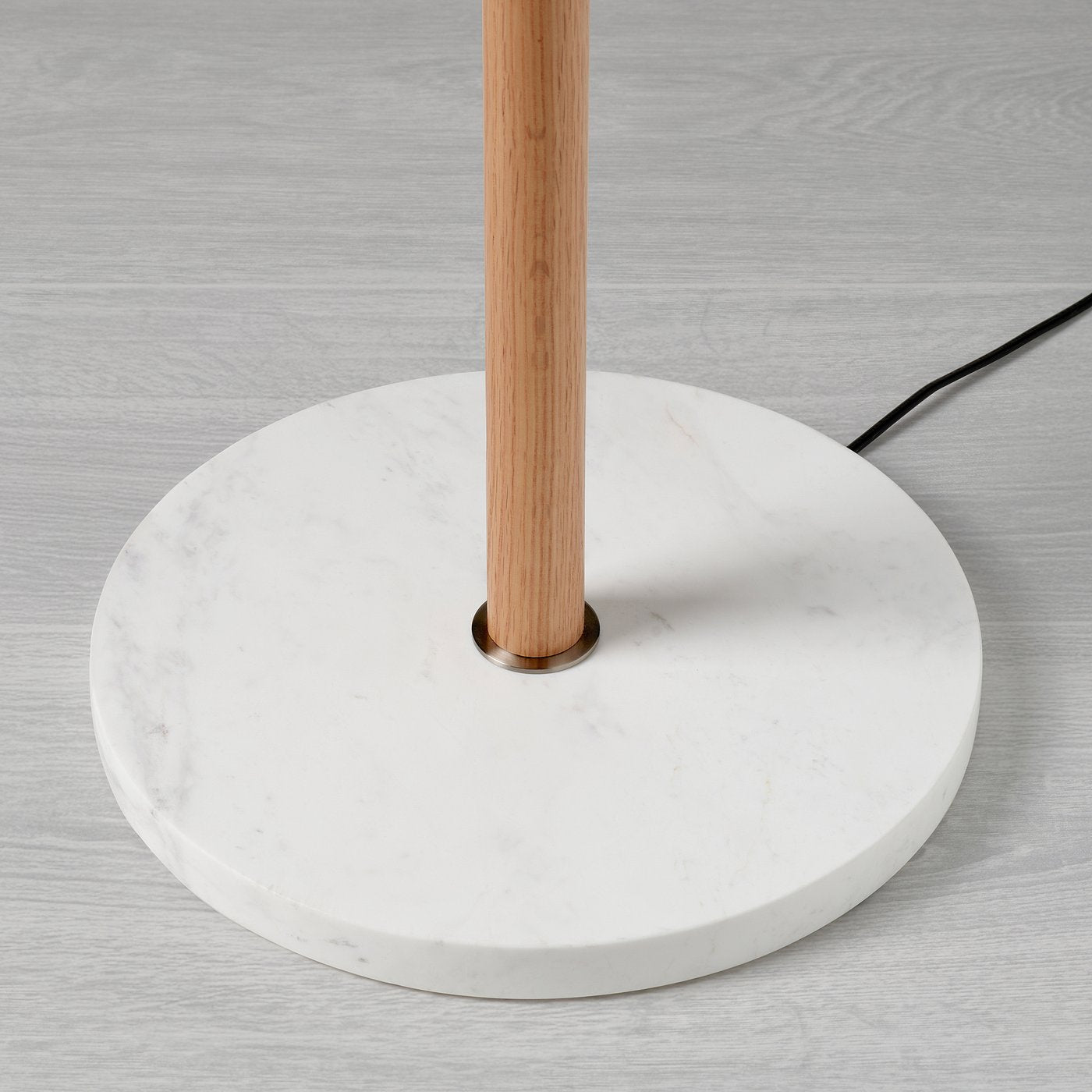 MOSSPLYM floor uplighter/reading lamp, opal white glass/oak, 180 cm