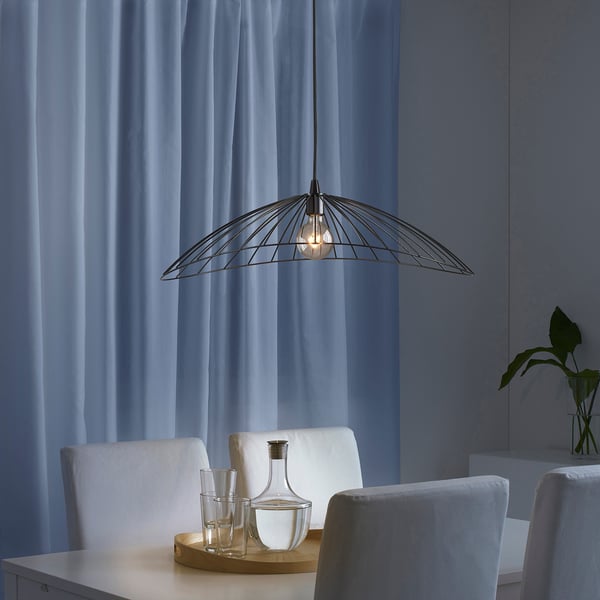 MOTSJÖ pendant lamp shade, black, 60x40 cm