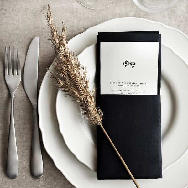 MOTTAGA - MOTTAGA Paper napkin, black, 38x38 cm