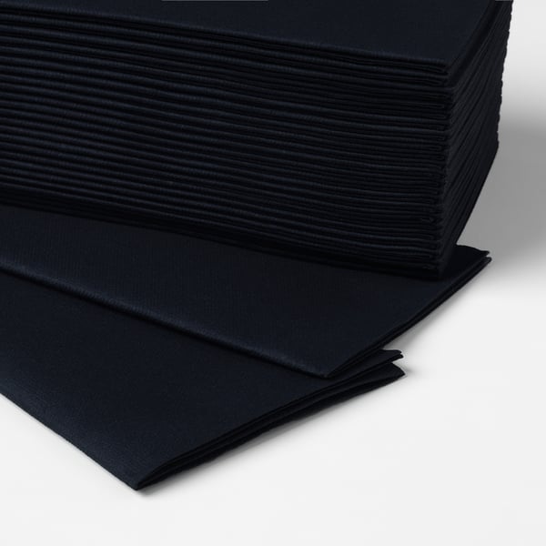 MOTTAGA paper napkin, black, 38x38 cm, 25 pack