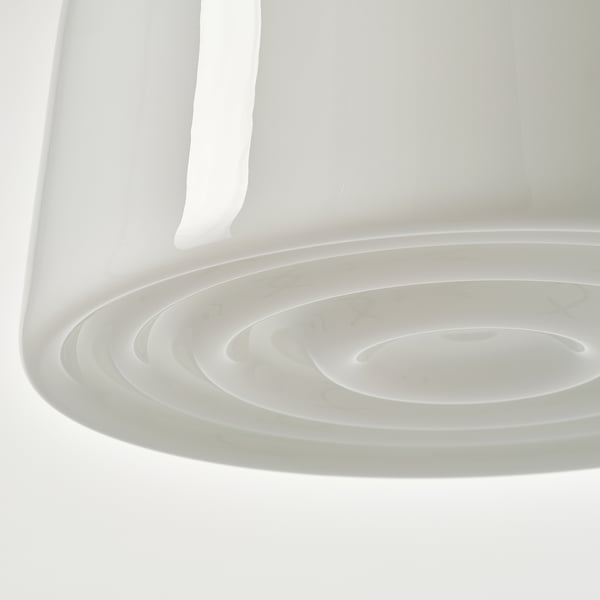 MUDDERVERK pendant lamp, brass/opal white glass, 29 cm