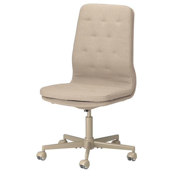 MULLFJÄLLET chair with castors, - Naggen beige ,