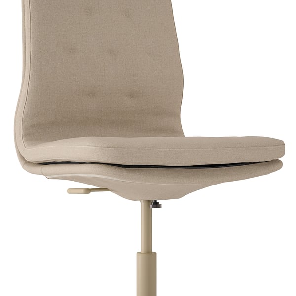 MULLFJÄLLET conference chair with castors, Naggen beige, 54x112x72 cm