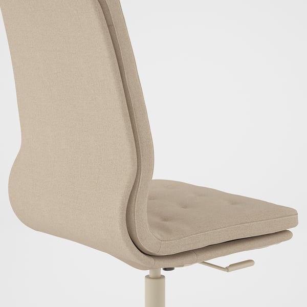 MULLFJÄLLET conference chair with castors, Naggen beige, 54x112x72 cm