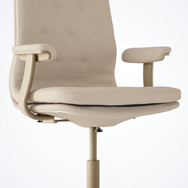 MULLFJÄLLET Conference chair with castors, Naggen beige