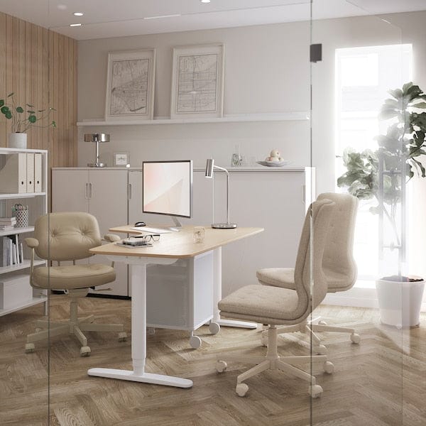 Ikea MULLFJÄLLET chair with castors, - Naggen beige ,