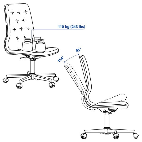 Ikea MULLFJÄLLET chair with castors, - Naggen beige ,