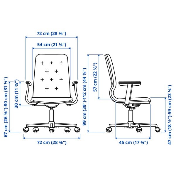 Ikea MULLFJÄLLET Conference chair with castors, Naggen beige