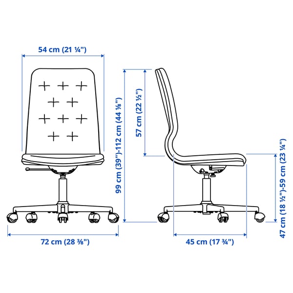 MULLFJÄLLET conference chair with castors, Naggen dark grey, 54x112x72 cm