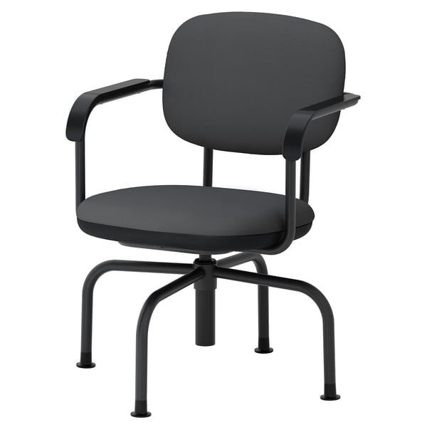 MULLSJÖ swivel chair, Gräsnäs dark grey, 67 cm