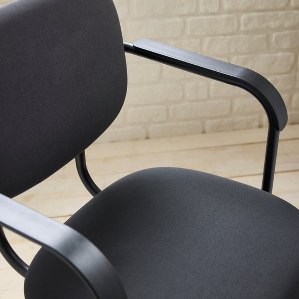 MULLSJÖ swivel chair, Gräsnäs dark grey, 67 cm