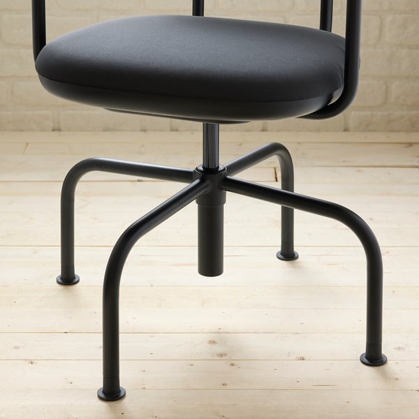 MULLSJÖ swivel chair, Gräsnäs dark grey, 49x82x59 cm