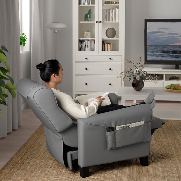 MUREN recliner, Remmarn light grey, 54x97x94 cm