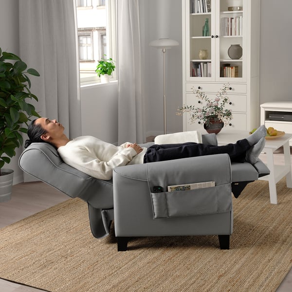 MUREN recliner, Remmarn light grey, 85x97x94 cm