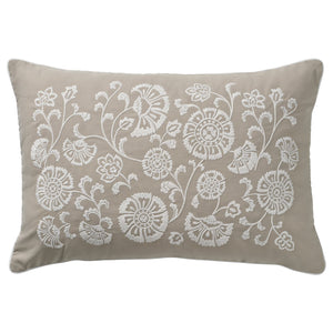 MURSENAP cushion, beige white/embroidery, 40x58 cm