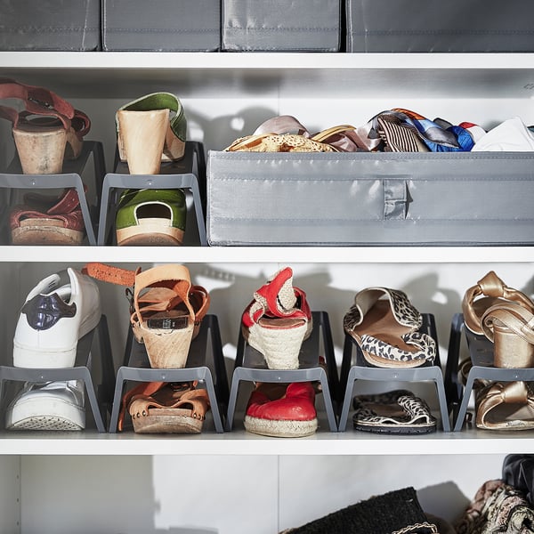 MURVEL shoe organiser, grey, 14x14x24 cm