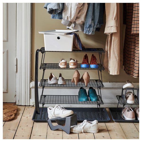 MURVEL shoe organiser, grey, 14x14x24 cm