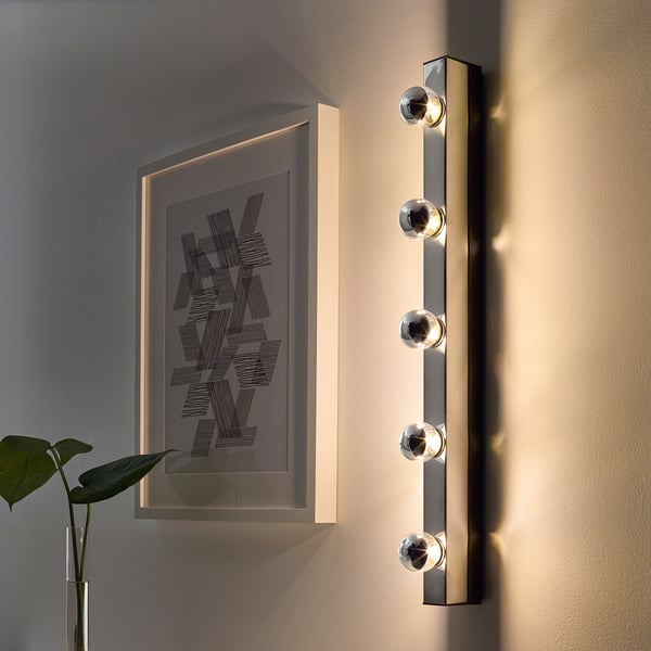 MUSIK wall lamp, wired-in installation, chrome-plated, 60.0x37 mm cm