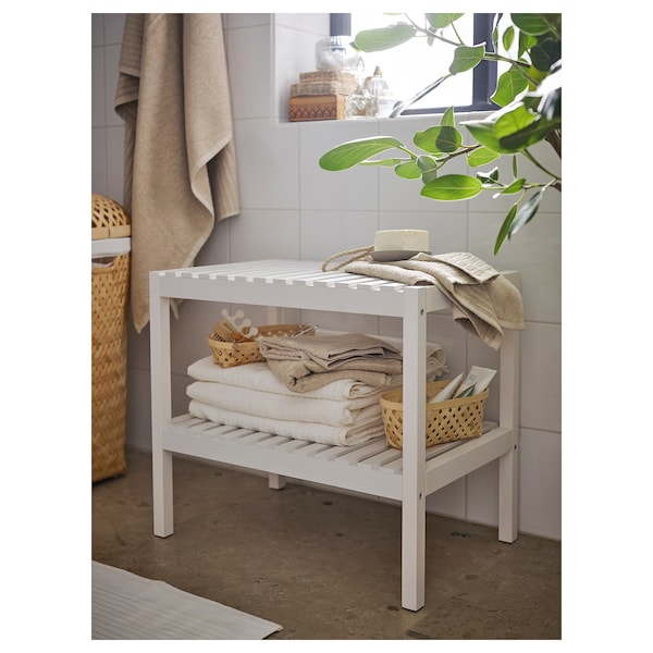 MUSKAN - Bench, white, 58x38 cm