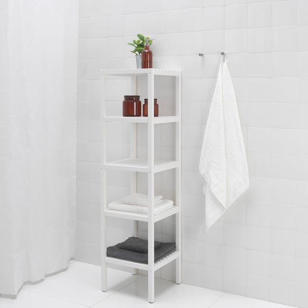 MUSKAN shelving unit, white, 37x140 cm