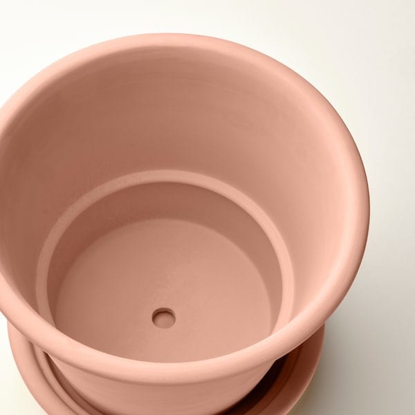 Ikea MUSKOTBLOMMA - Vase with saucer, indoor/outdoor terracotta,19 cm