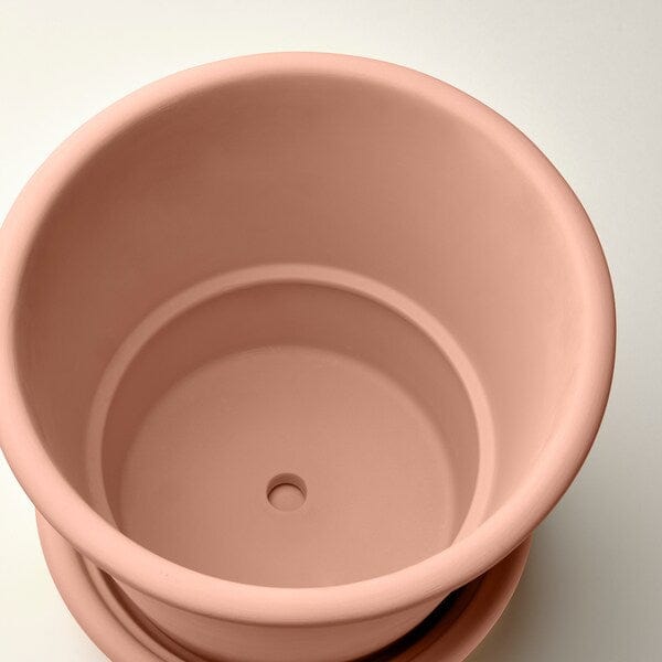 Ikea MUSKOTBLOMMA - Vase with saucer, indoor/outdoor terracotta,24 cm