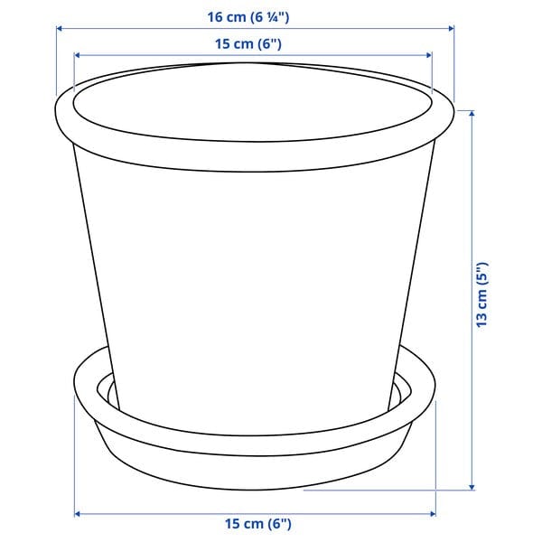 Ikea MUSKOTBLOMMA - Plant pot with saucer, in/outdoor terracotta, 12 cm
